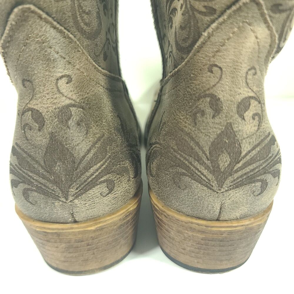 Roper Short Stuff Womens Size 11 Western Boots Ankle Booties Brown Side Zip EUC - Picture 11 of 16